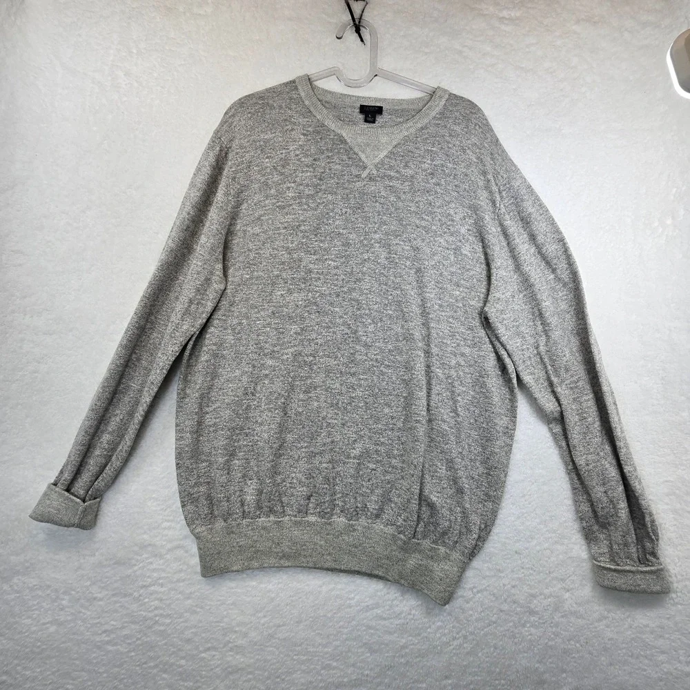 J Crew Neck Mens Large Fall Pullover Sweater Lightweight Timeless Minimalist